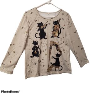 Fashion Concept women’s beautiful Cat lovers lightweight women's top. NWT 804